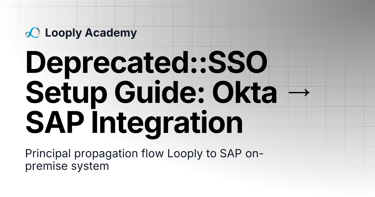 Deprecated::SSO Setup Guide: Okta → SAP Integration | Looply Academy